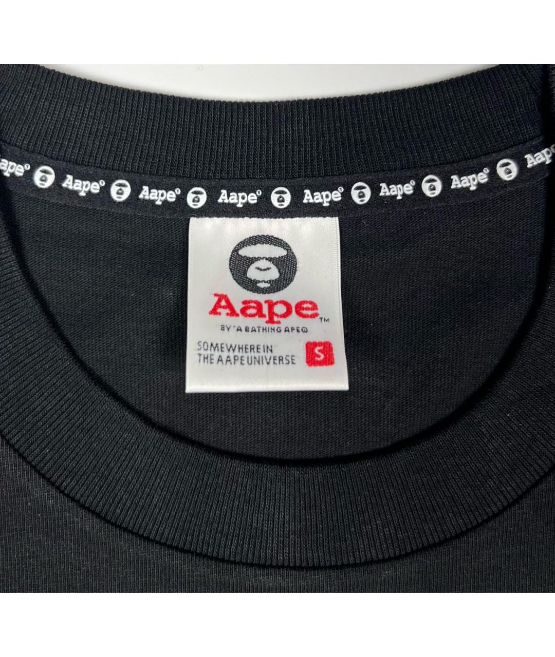 A BATHING APE Черная хлопковая футболка, фото 2