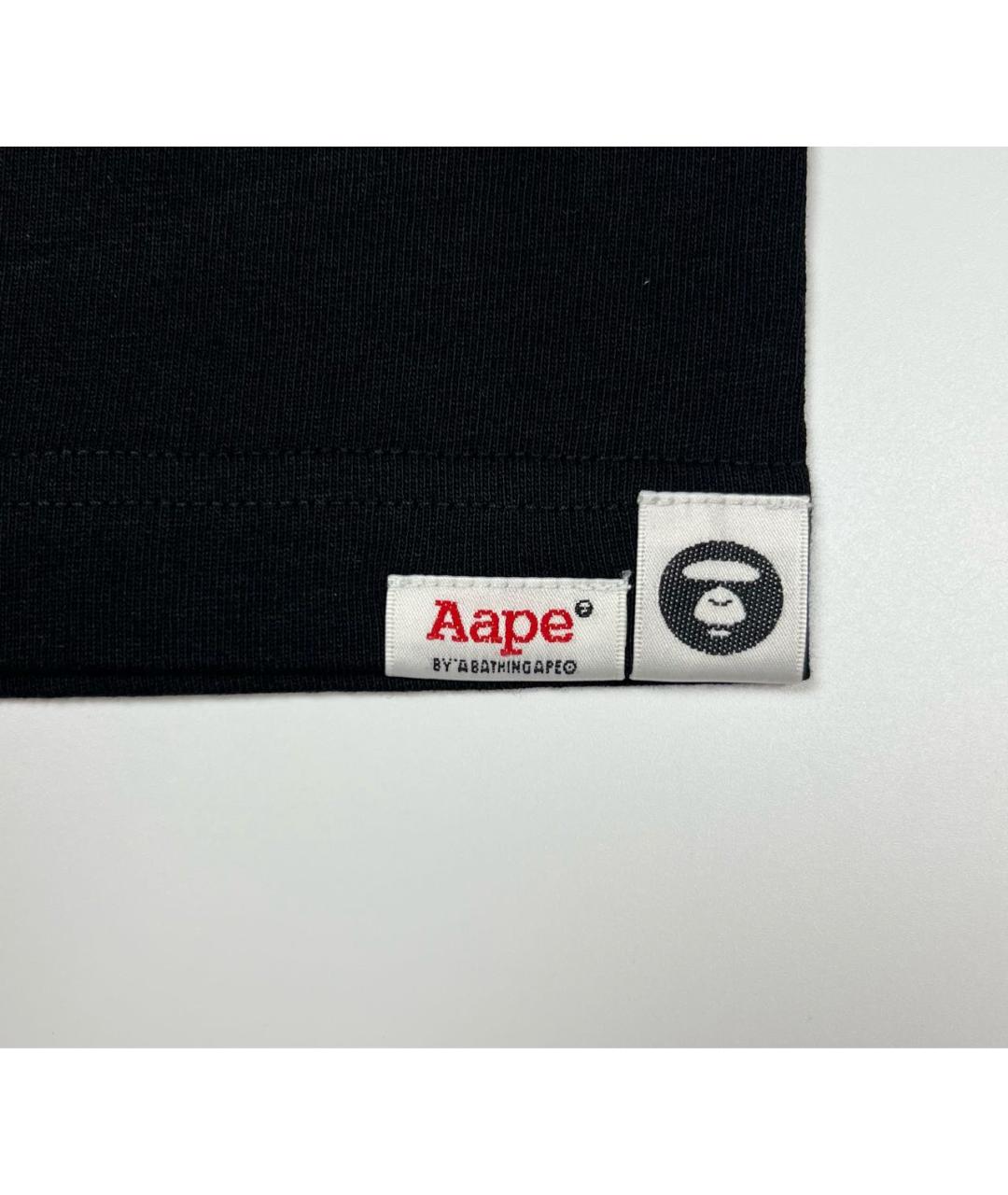 A BATHING APE Черная хлопковая футболка, фото 4