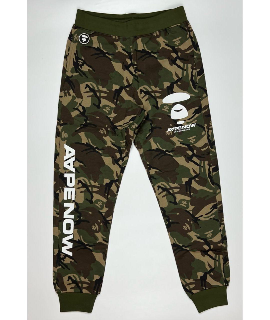 A BATHING APE Хаки хлопковые повседневные брюки, фото 5