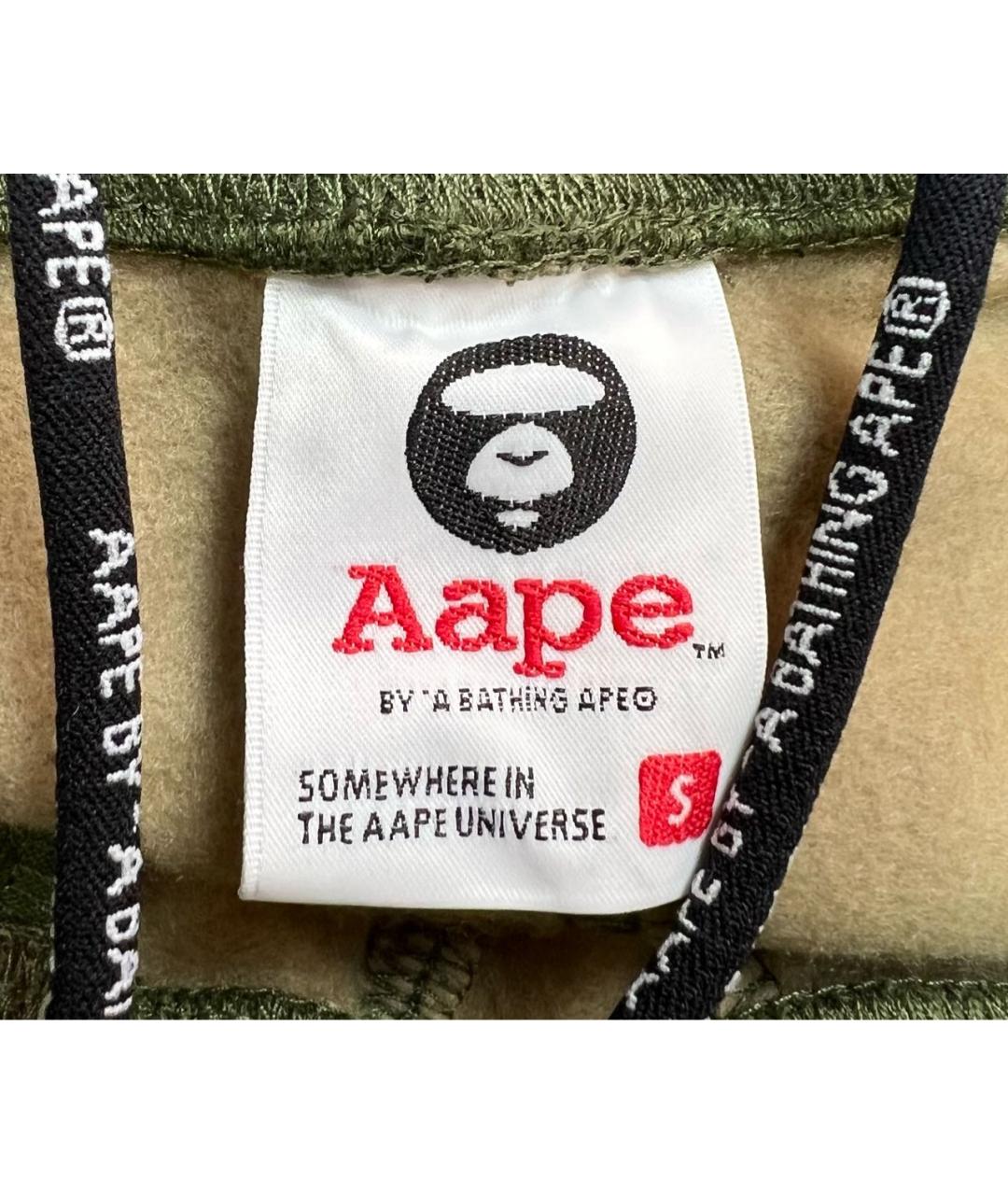 A BATHING APE Хаки хлопковые повседневные брюки, фото 3