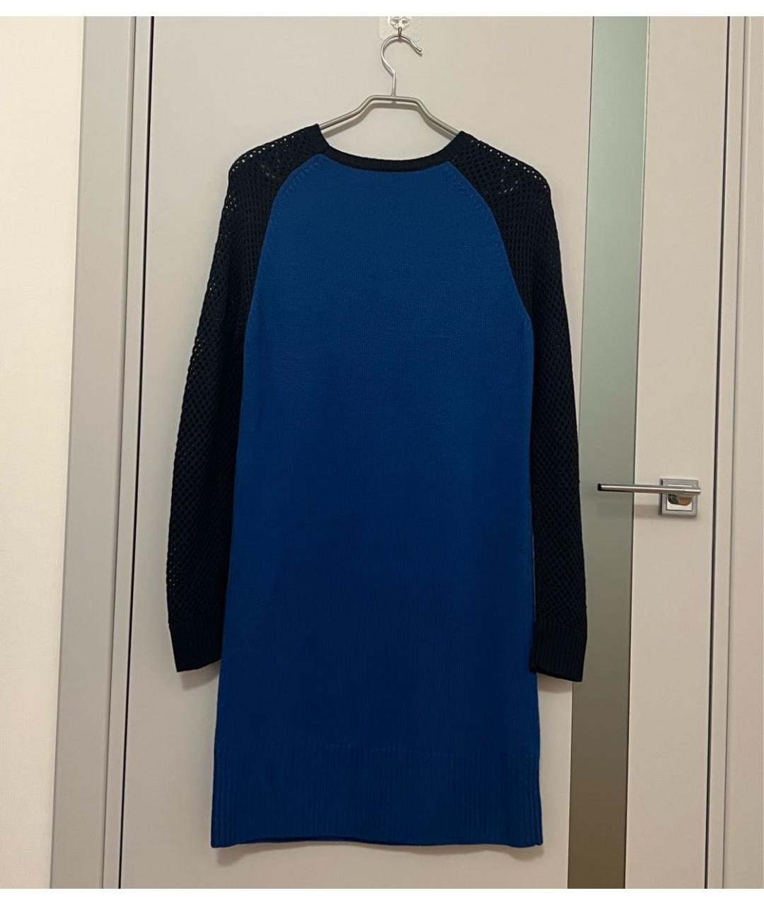 LOVE MOSCHINO Синее шерстяное платье, фото 3