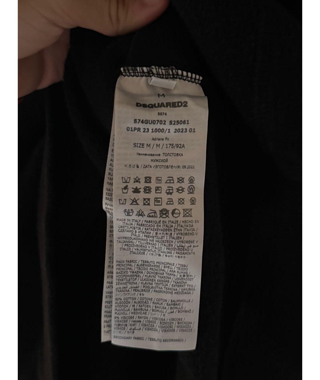 DSQUARED2 Черная хлопковая майка, фото 7