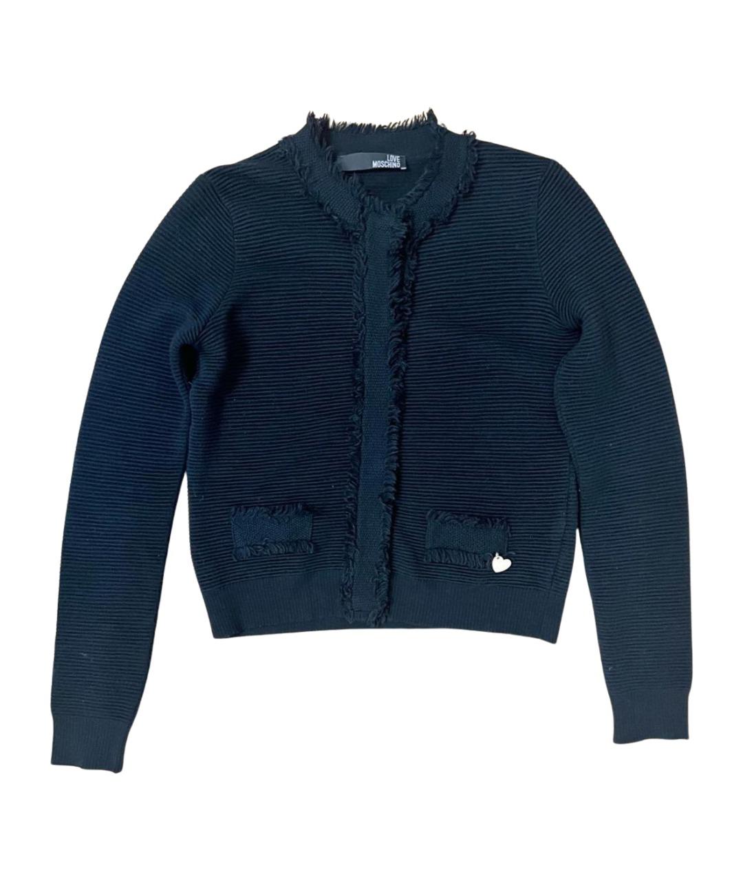 LOVE MOSCHINO Черный шерстяной кардиган, фото 1