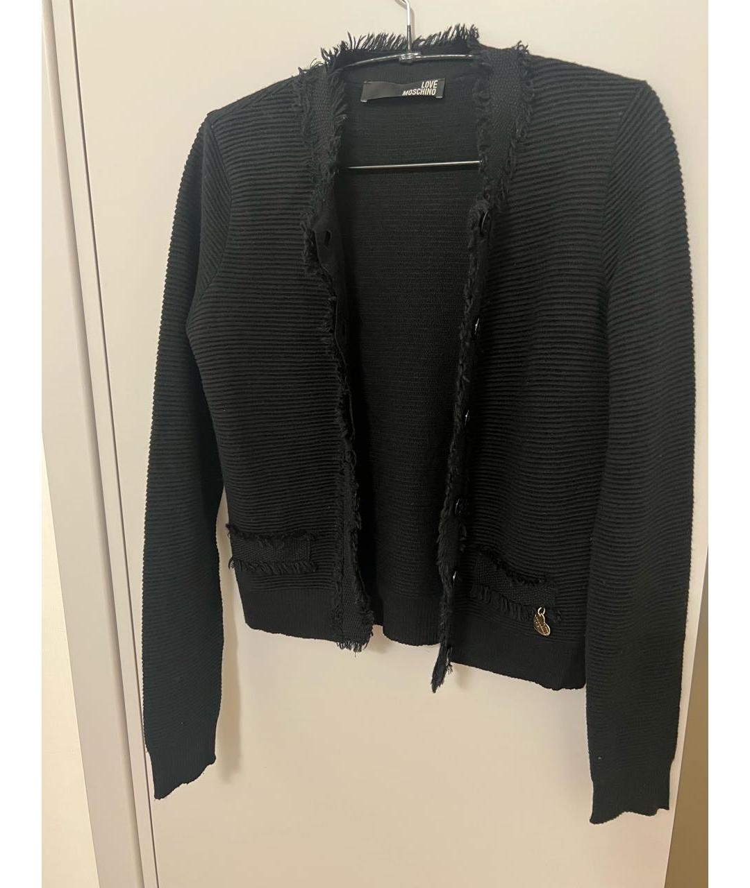 LOVE MOSCHINO Черный шерстяной кардиган, фото 7