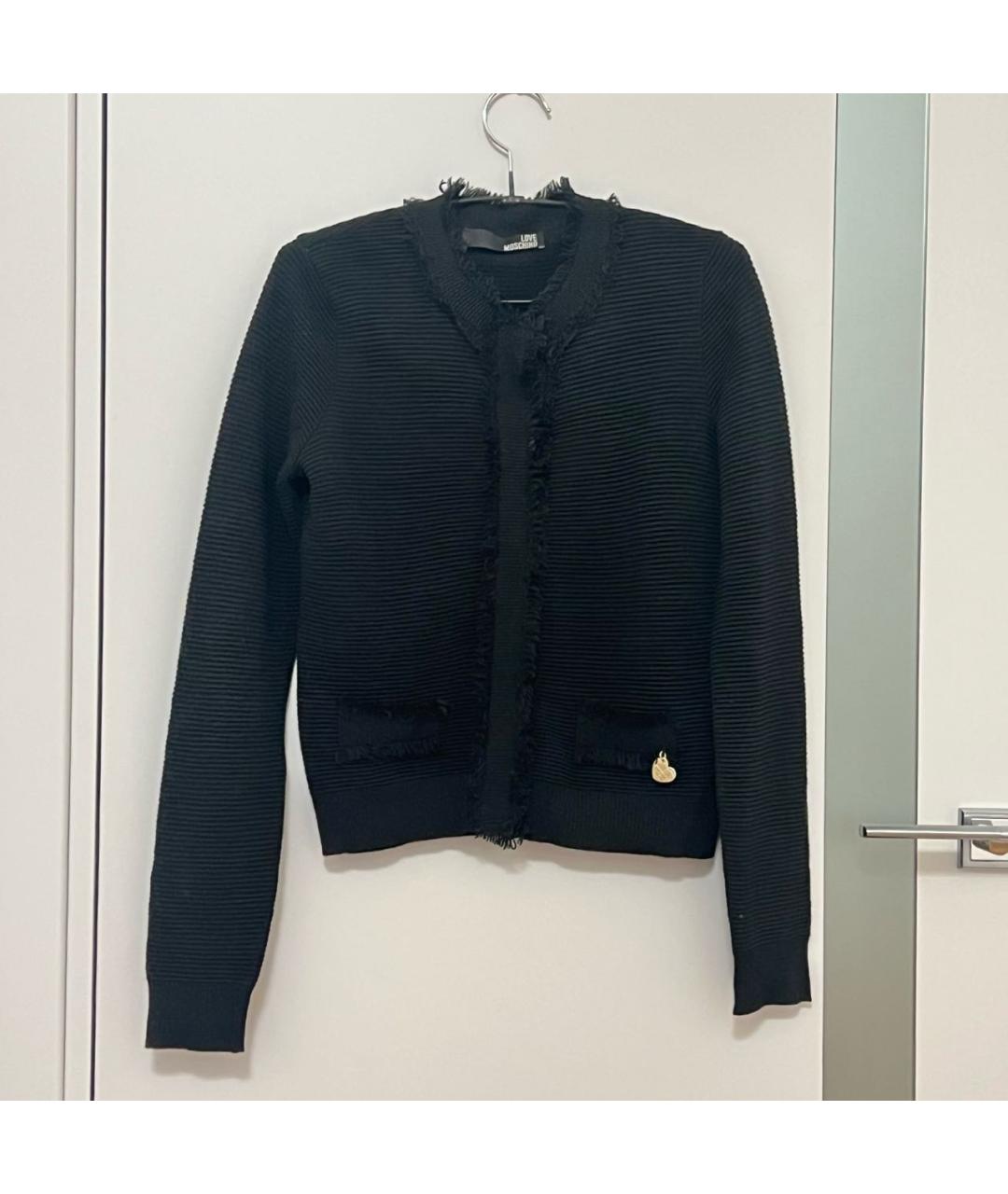 LOVE MOSCHINO Черный шерстяной кардиган, фото 5
