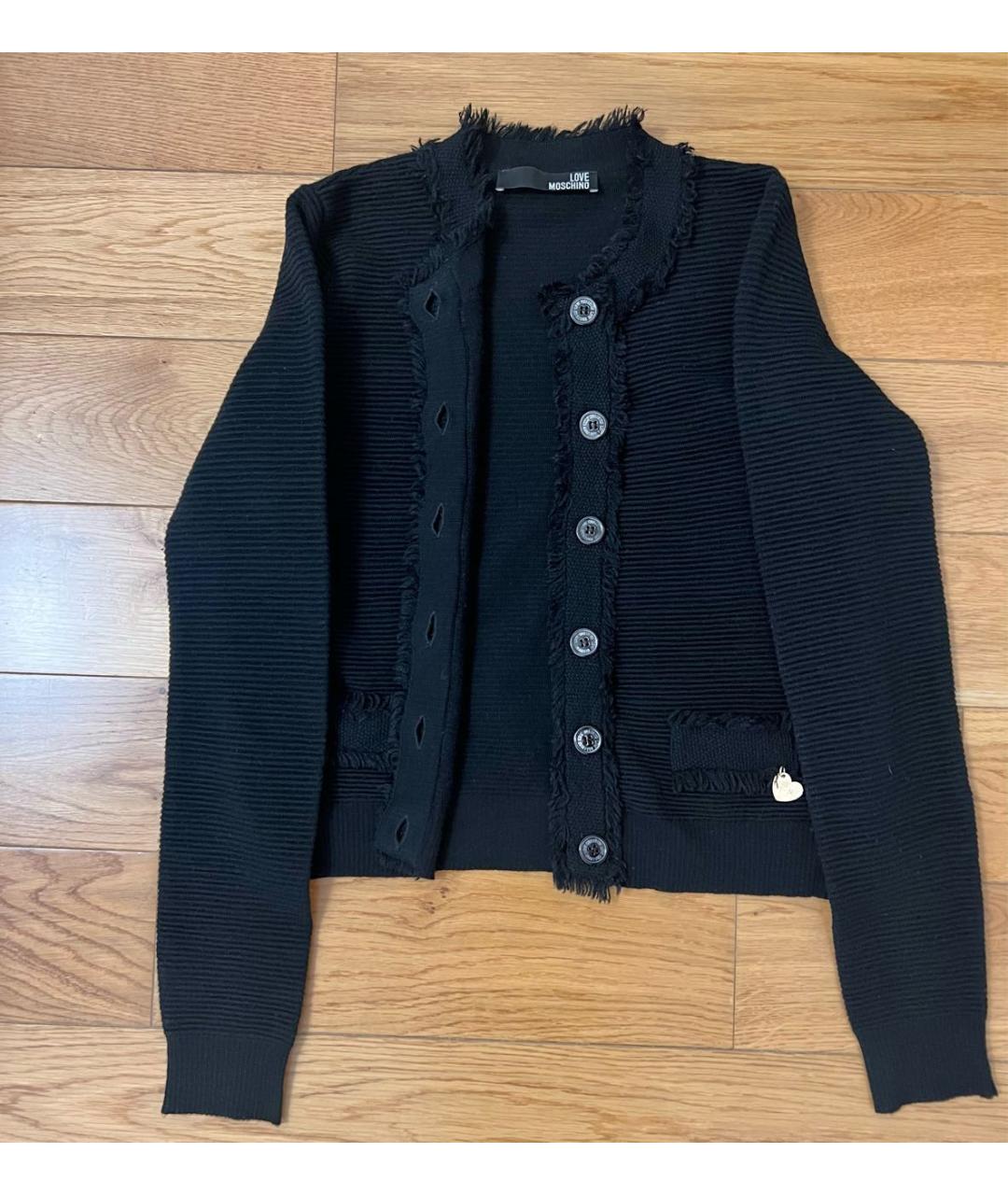 LOVE MOSCHINO Черный шерстяной кардиган, фото 8