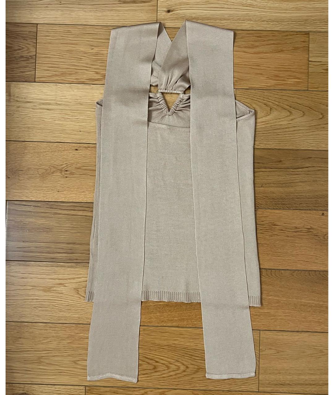 ROBERTO CAVALLI Золотая шелковая майка, фото 4