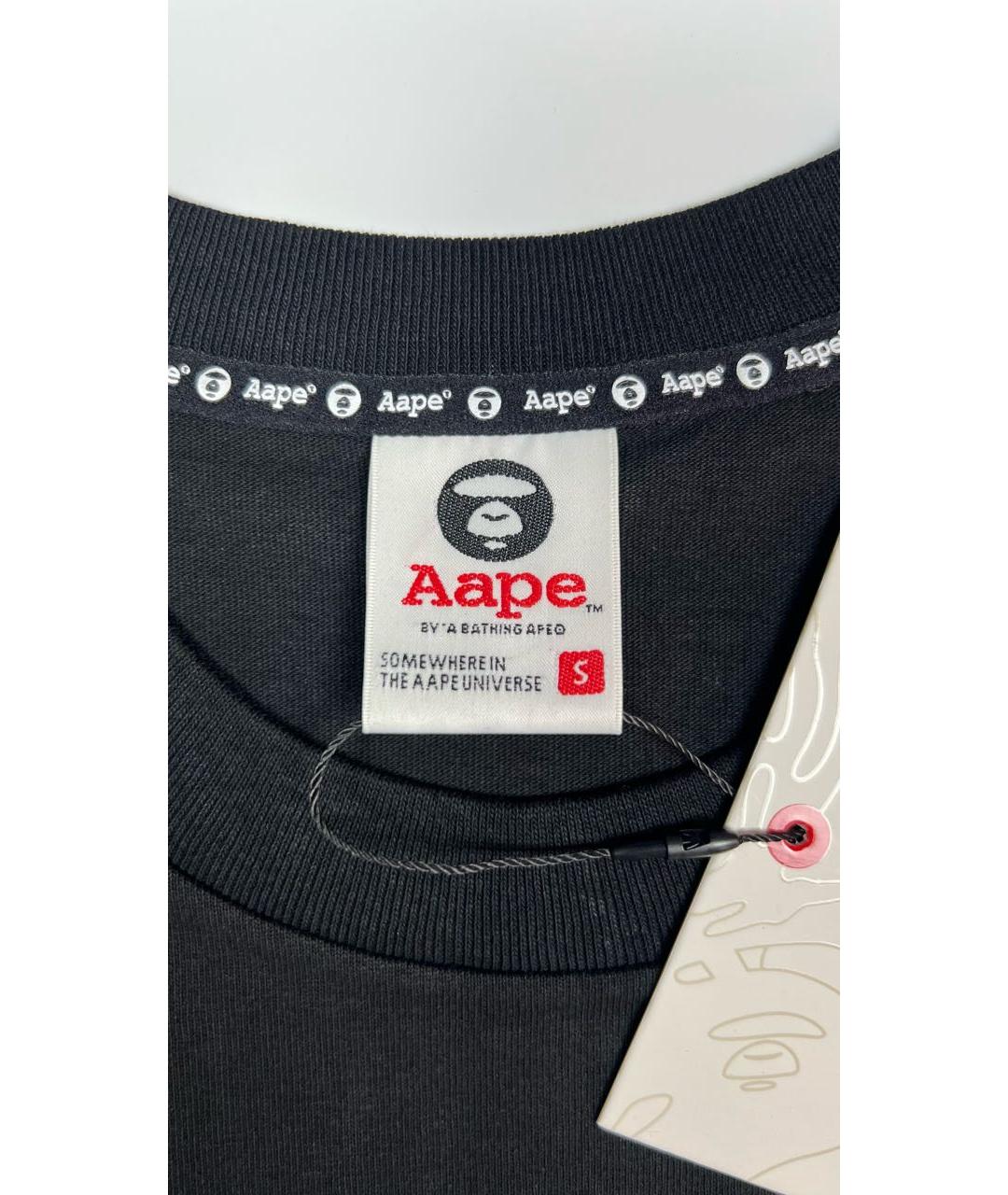 A BATHING APE Черная хлопковая футболка, фото 3