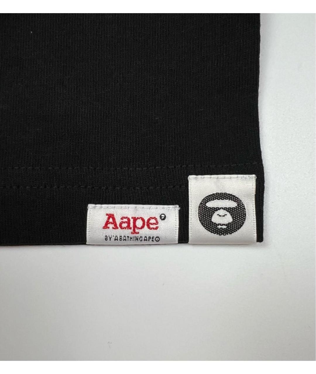 A BATHING APE Черная хлопковая футболка, фото 5