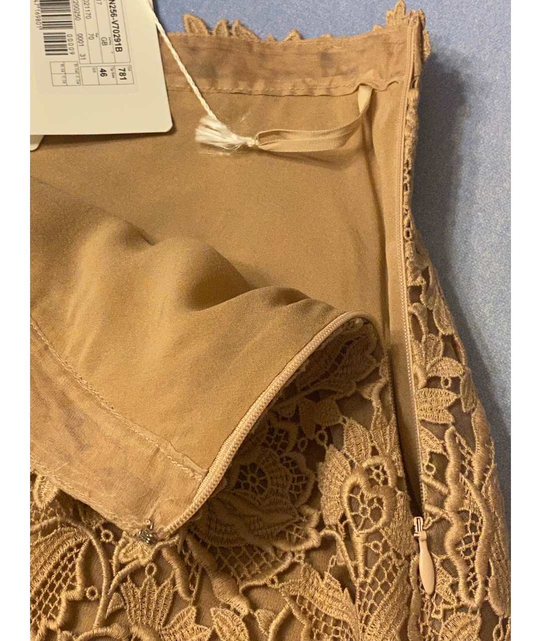 VALENTINO Бежевая хлопковая юбка мини, фото 7