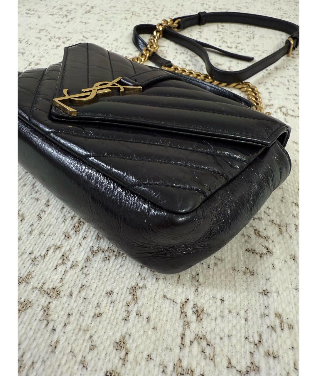 SAINT LAURENT Черная кожаная сумка через плечо, фото 7
