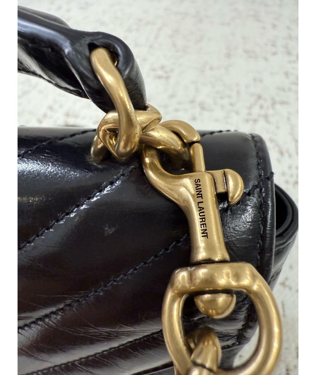 SAINT LAURENT Черная кожаная сумка через плечо, фото 6