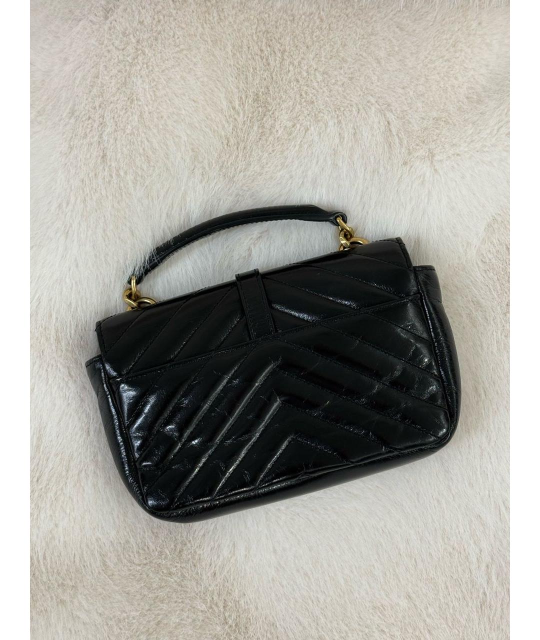 SAINT LAURENT Черная кожаная сумка через плечо, фото 3