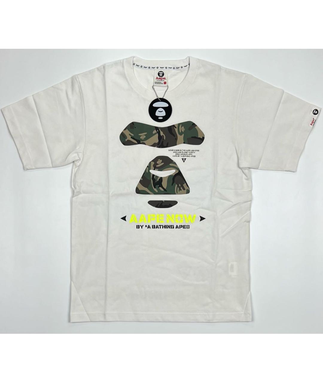 A BATHING APE Белая хлопковая футболка, фото 5