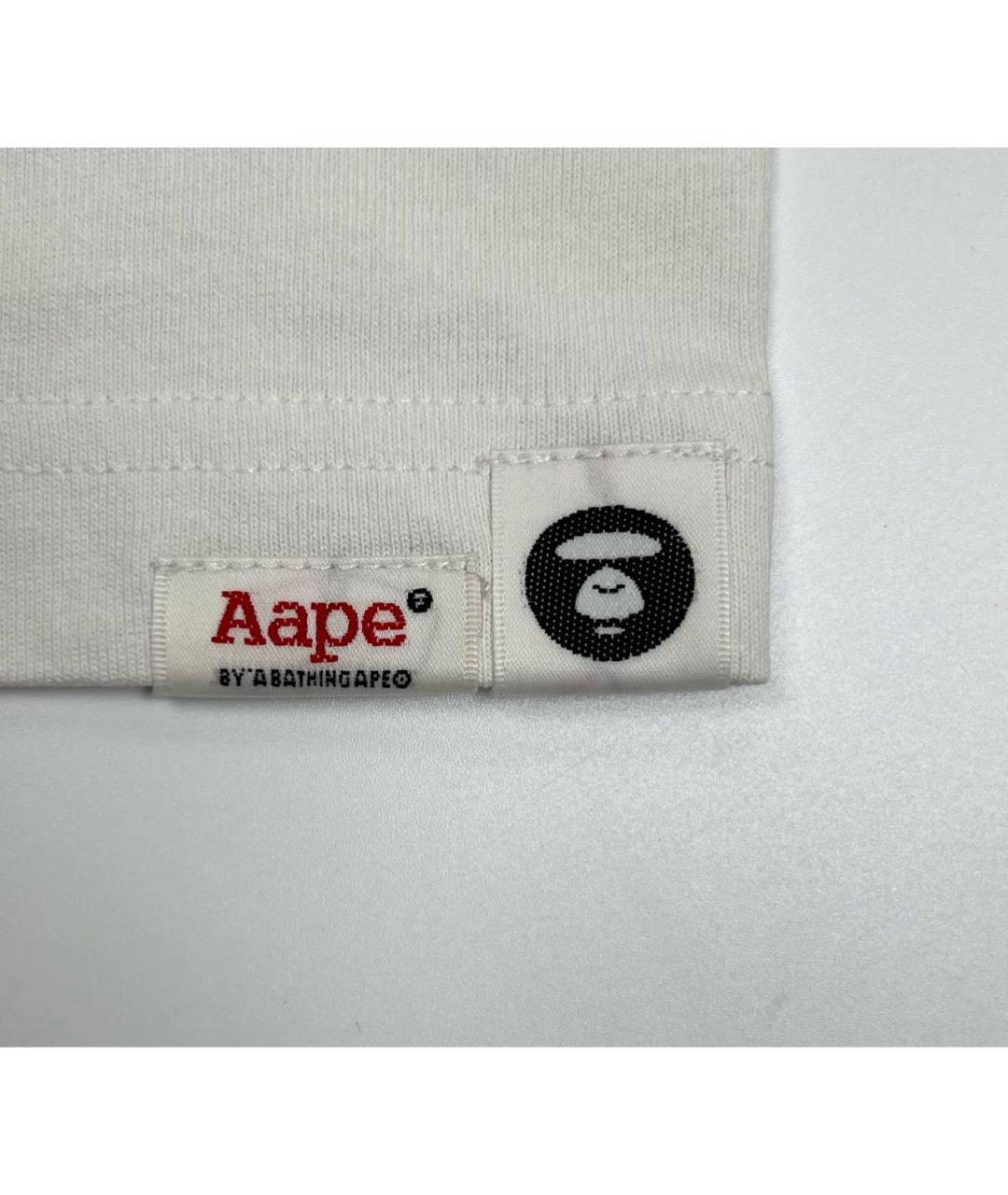 A BATHING APE Белая хлопковая футболка, фото 4