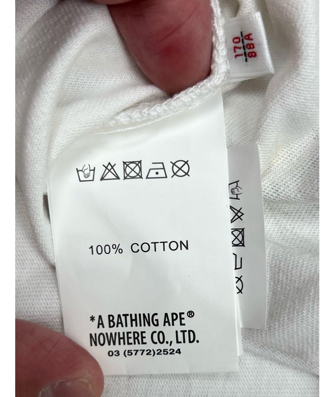 A BATHING APE Белая хлопковая футболка, фото 3