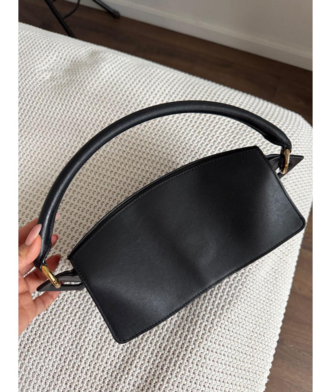 YUZEFI Черная кожаная сумка через плечо, фото 5