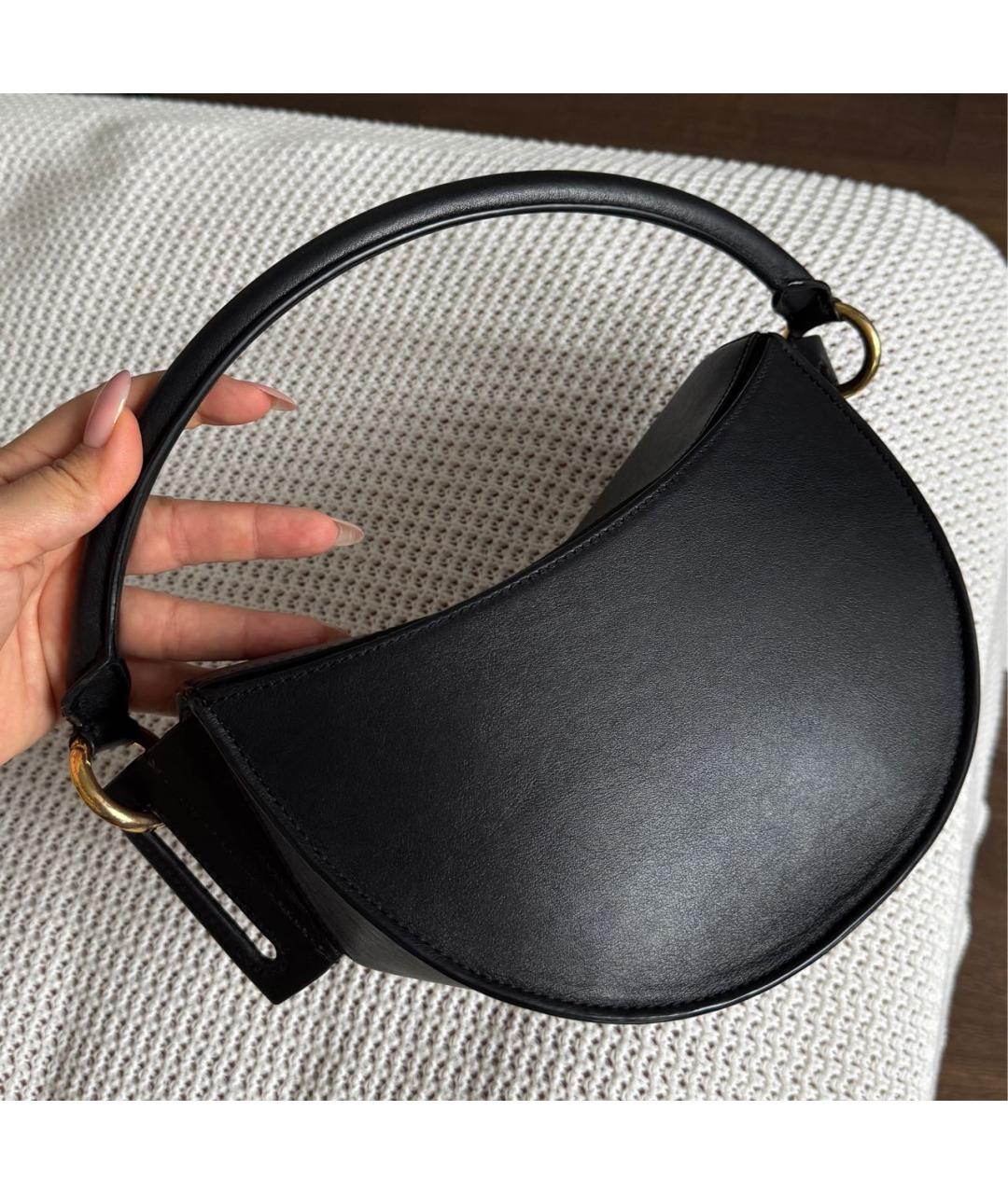 YUZEFI Черная кожаная сумка через плечо, фото 3