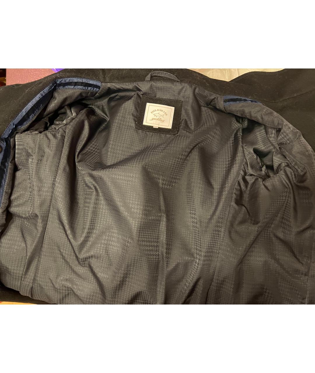 PAUL & SHARK Черное шерстяное пальто, фото 3