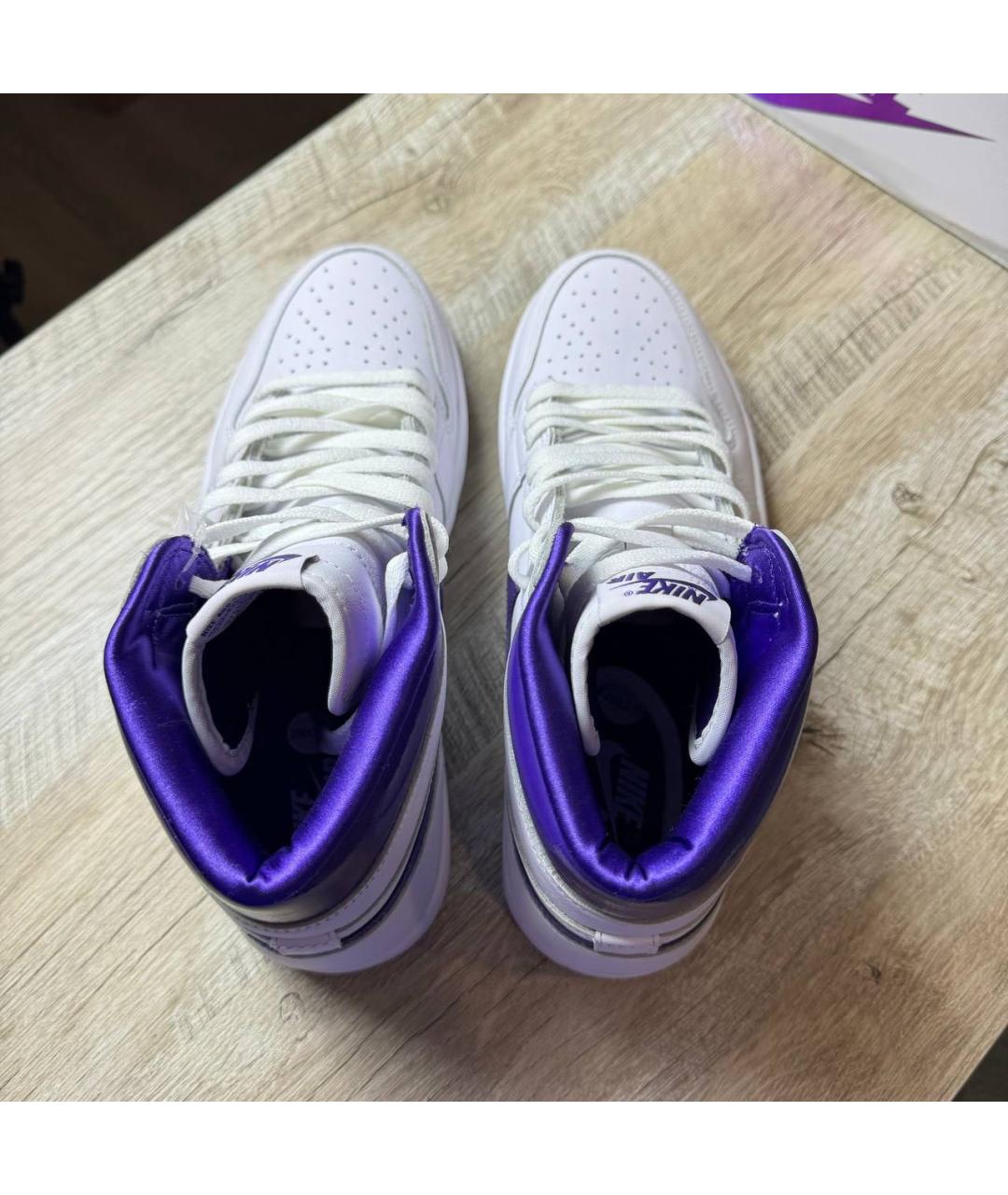 JORDAN Белые кожаные высокие кроссовки / кеды, фото 5