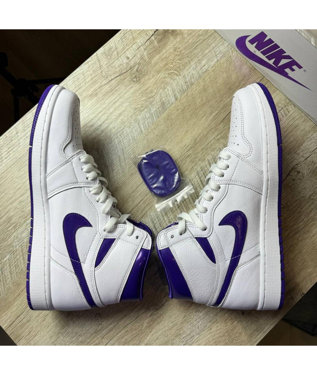 JORDAN Белые кожаные высокие кроссовки / кеды, фото 7