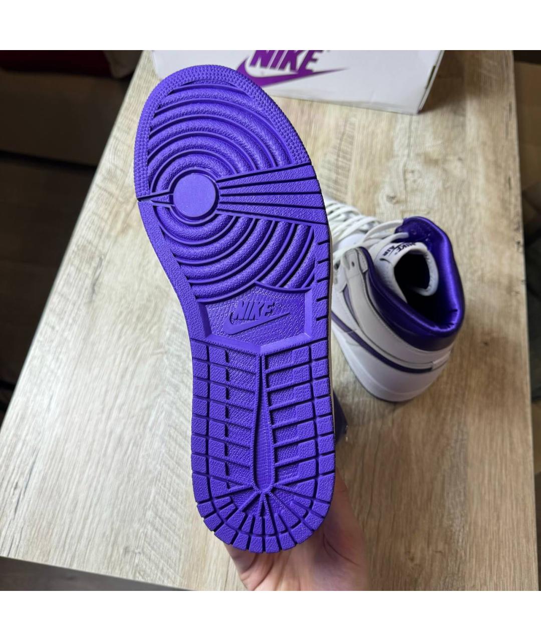 JORDAN Белые кожаные высокие кроссовки / кеды, фото 6