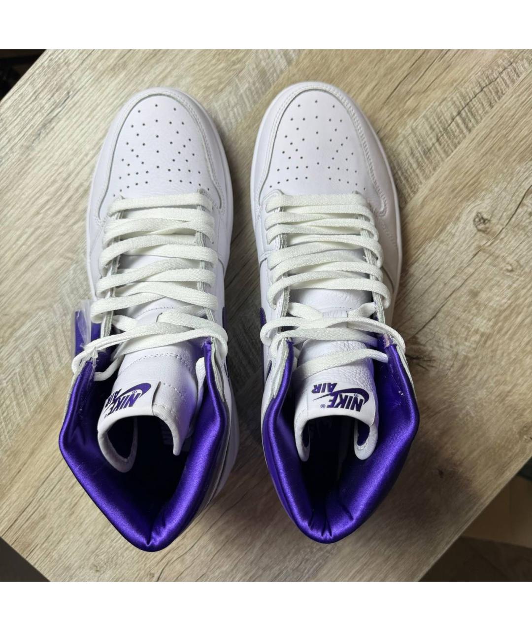 JORDAN Белые кожаные высокие кроссовки / кеды, фото 3