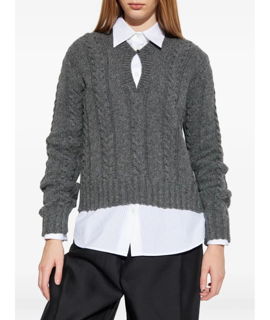 LOEWE Серый шерстяной джемпер / свитер, фото 3