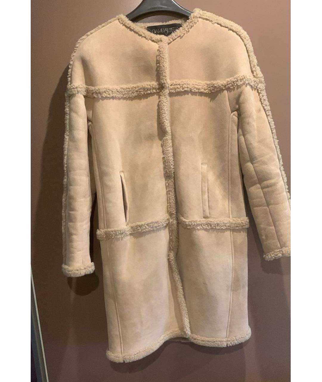 GIAMBATTISTA VALLI Бежевая меховая дубленка, фото 5