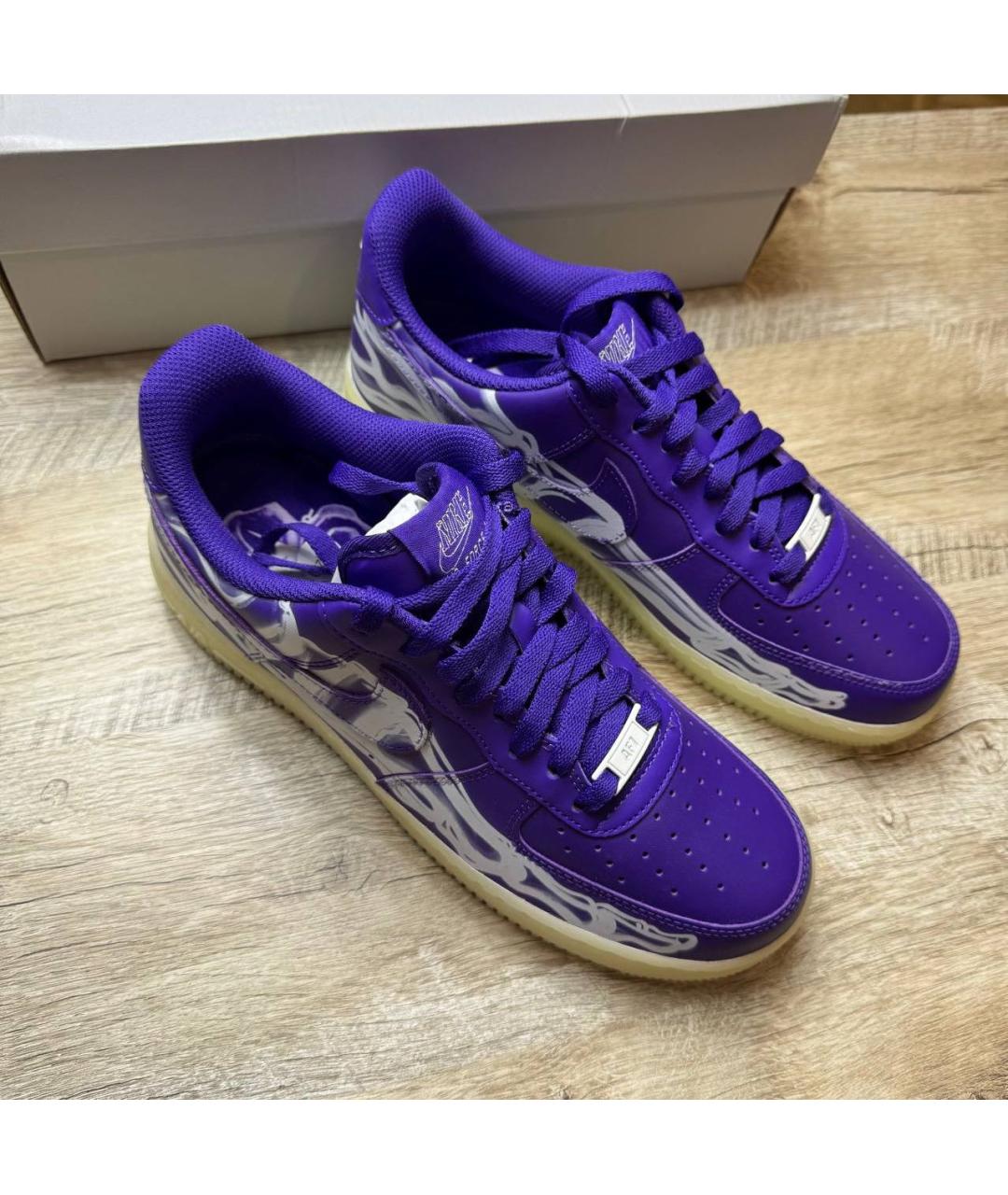 NIKE Синие кожаные низкие кроссовки / кеды, фото 6