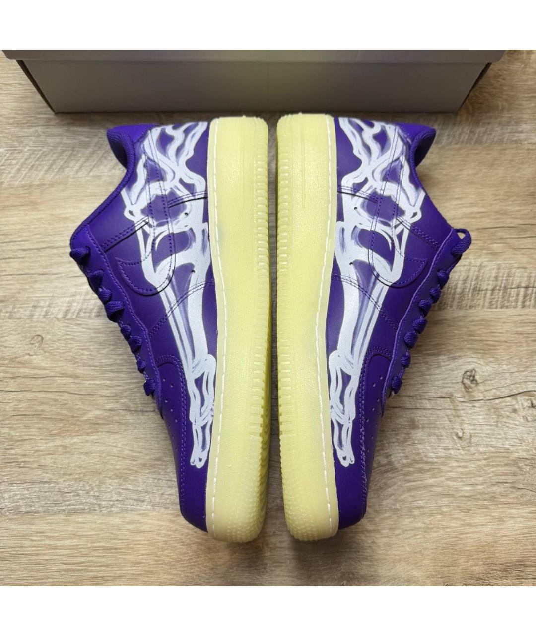 NIKE Синие кожаные низкие кроссовки / кеды, фото 4