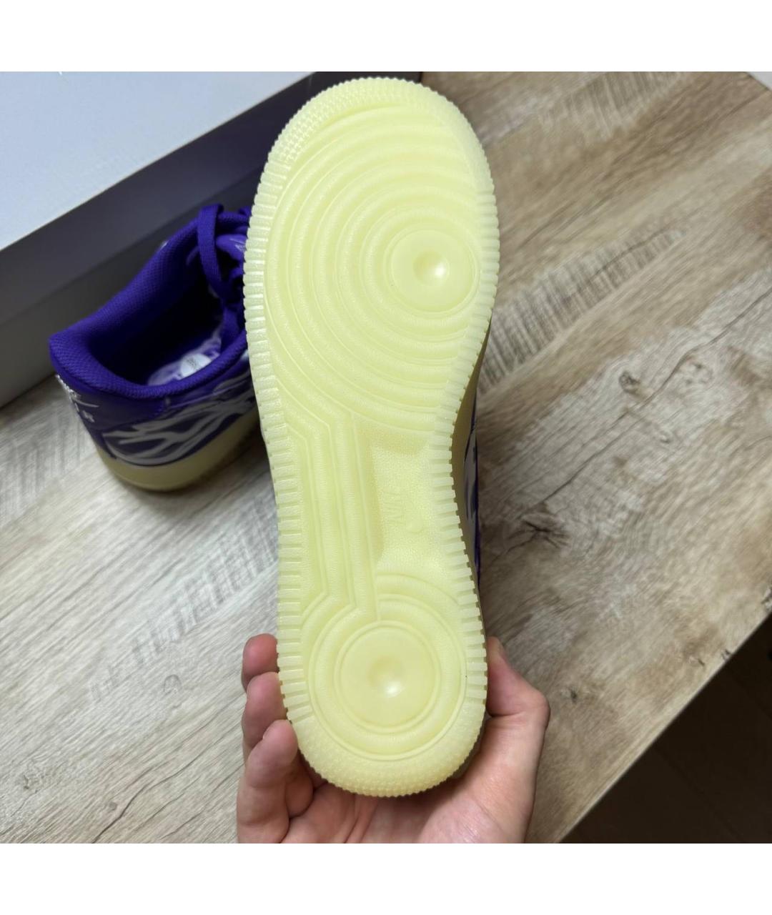 NIKE Синие кожаные низкие кроссовки / кеды, фото 7