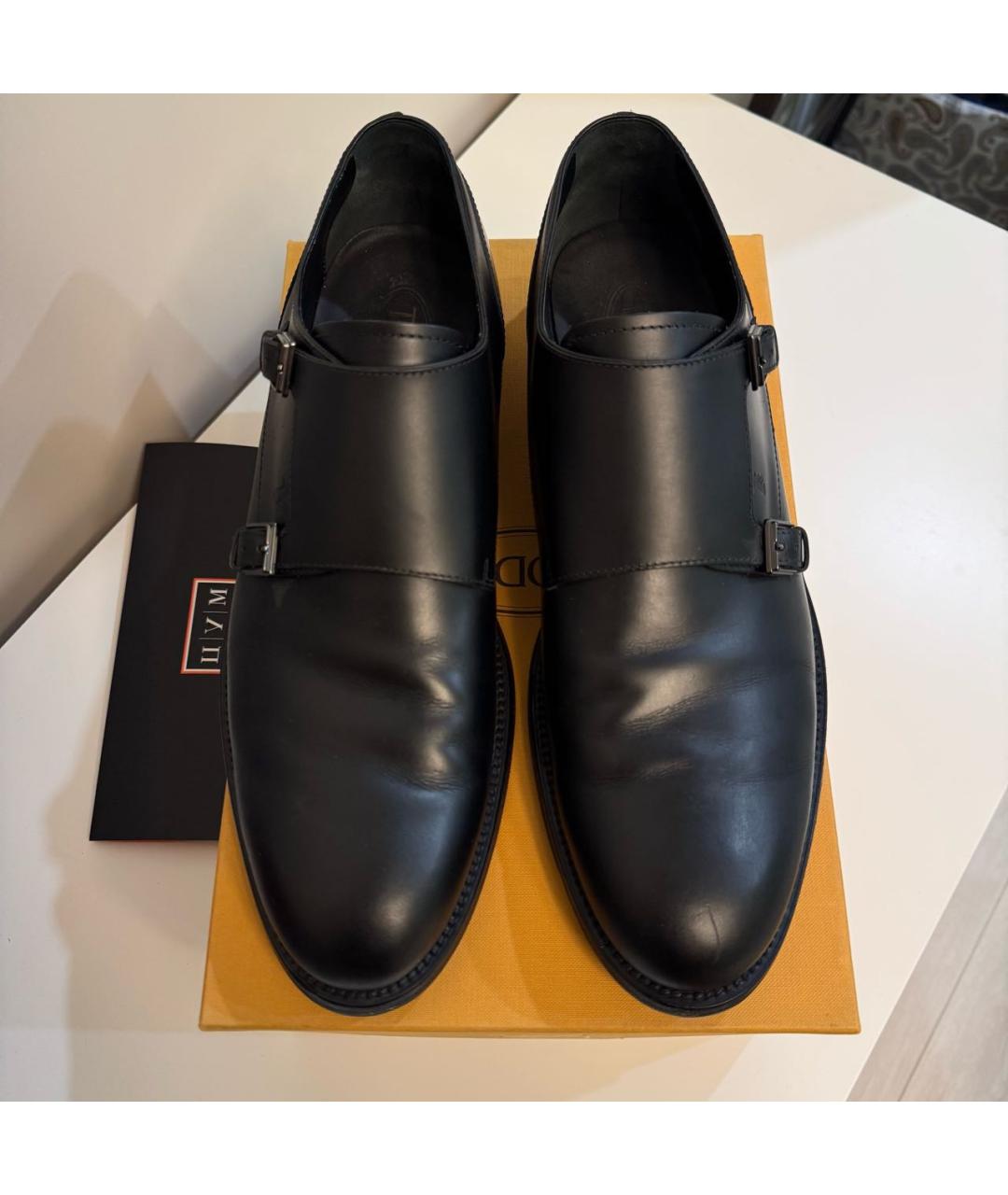 TOD'S Черные кожаные низкие ботинки, фото 3