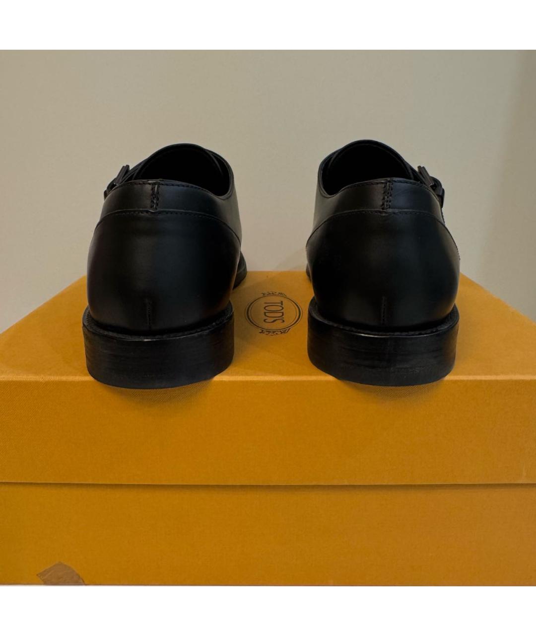 TOD'S Черные кожаные низкие ботинки, фото 5