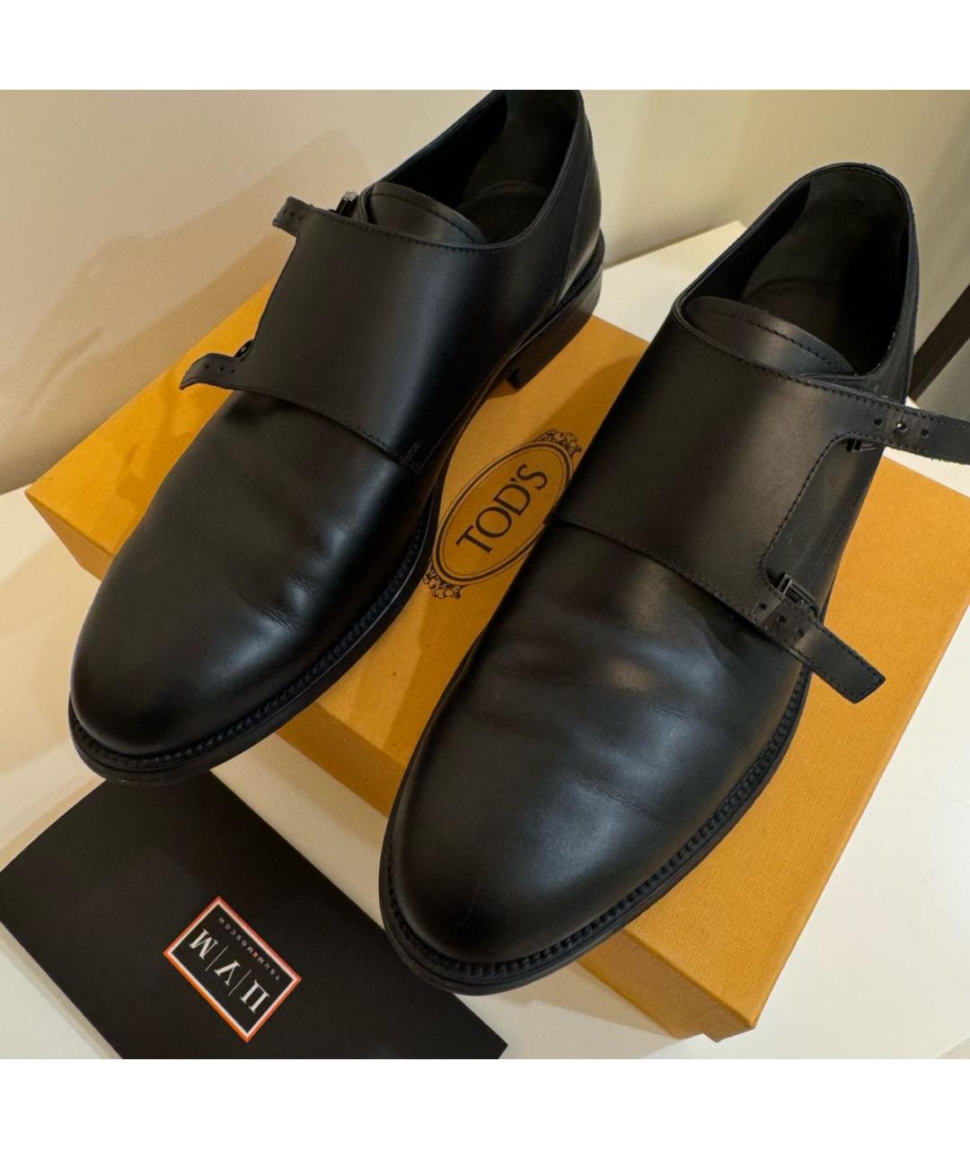 TOD'S Черные кожаные низкие ботинки, фото 6