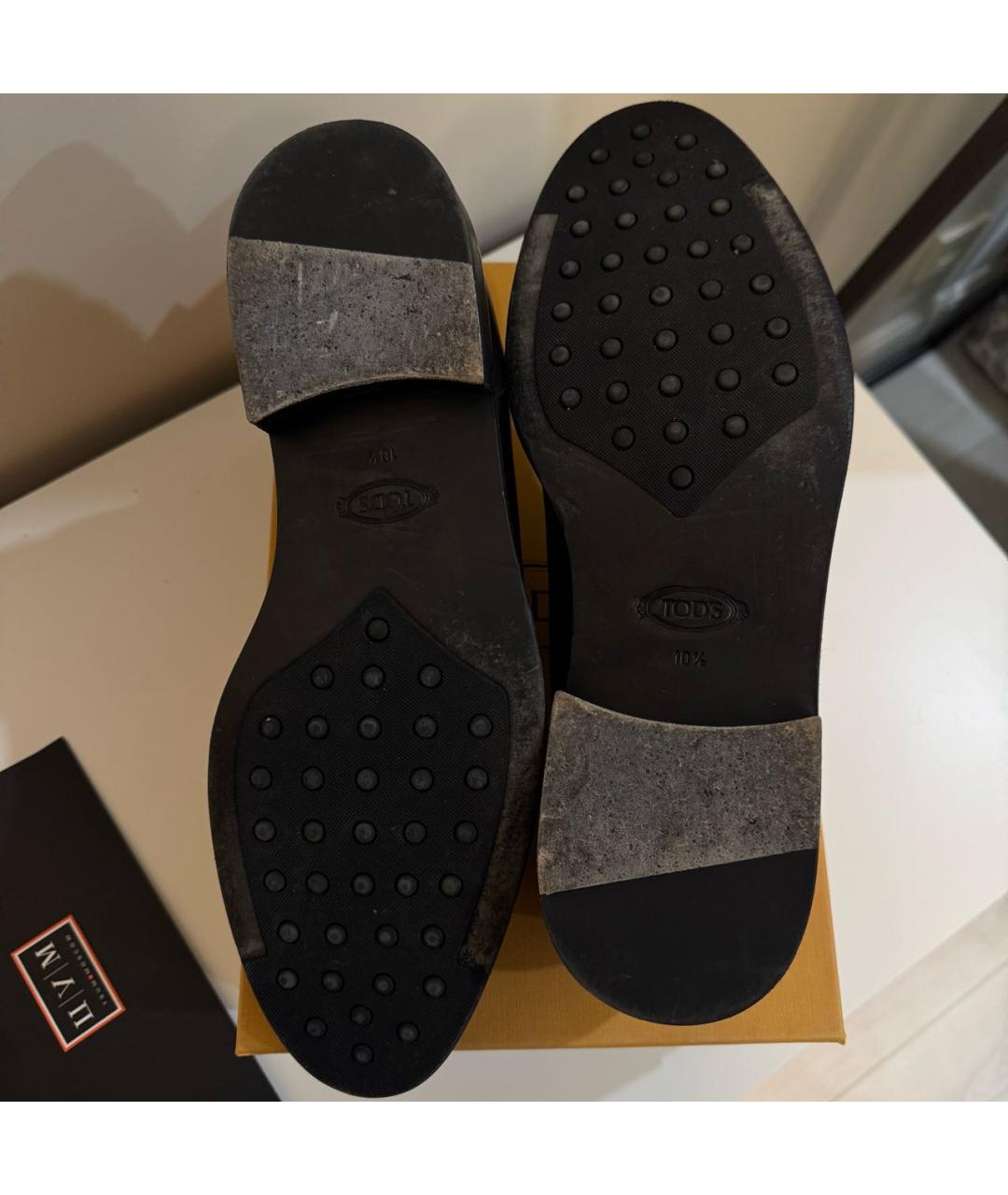 TOD'S Черные кожаные низкие ботинки, фото 7