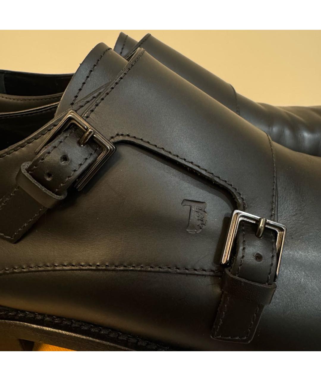 TOD'S Черные кожаные низкие ботинки, фото 4