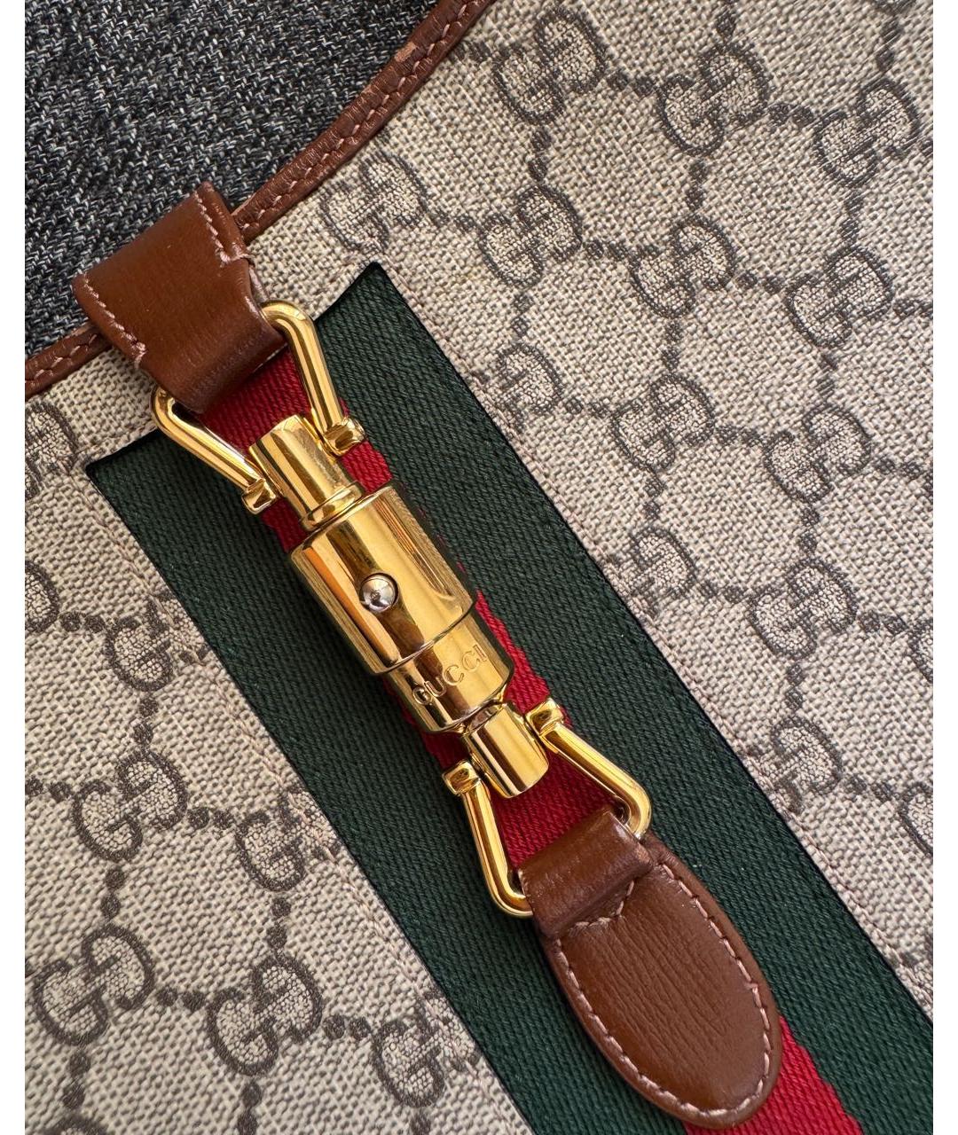 GUCCI Коричневая кожаная сумка через плечо, фото 5