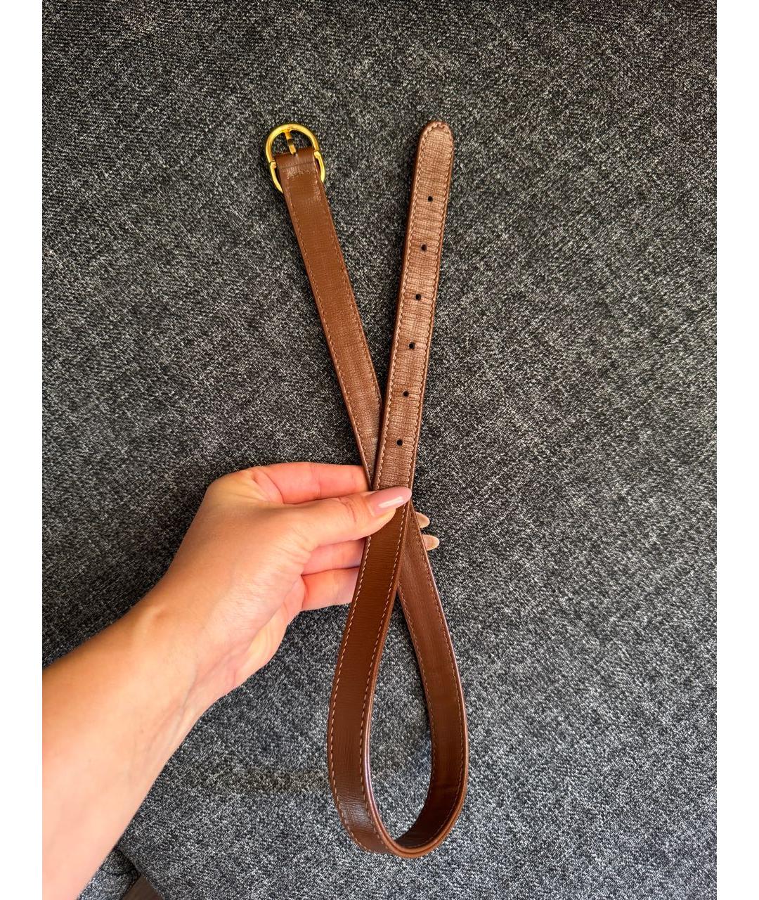 GUCCI Коричневая кожаная сумка через плечо, фото 4