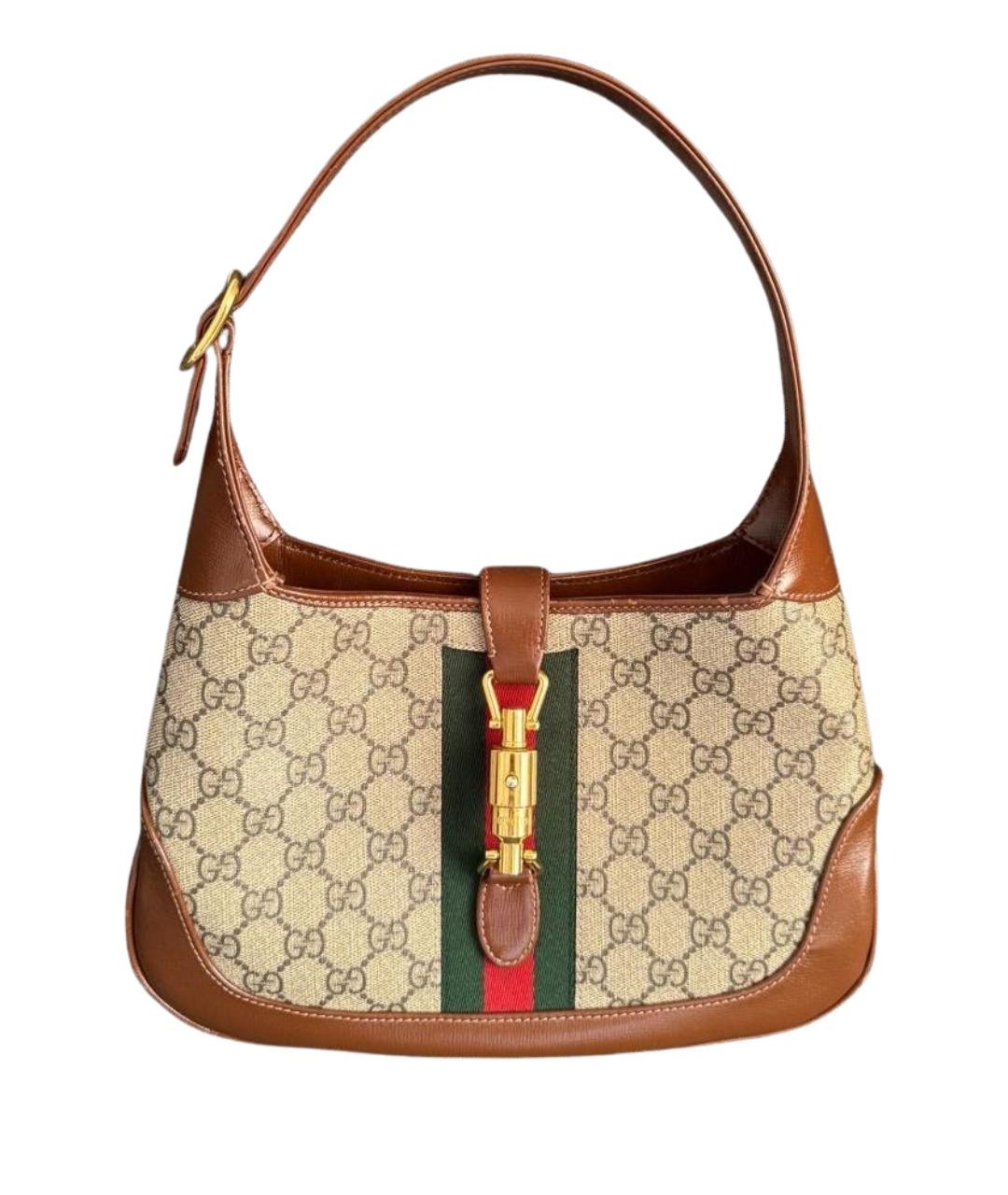 GUCCI Коричневая кожаная сумка через плечо, фото 1