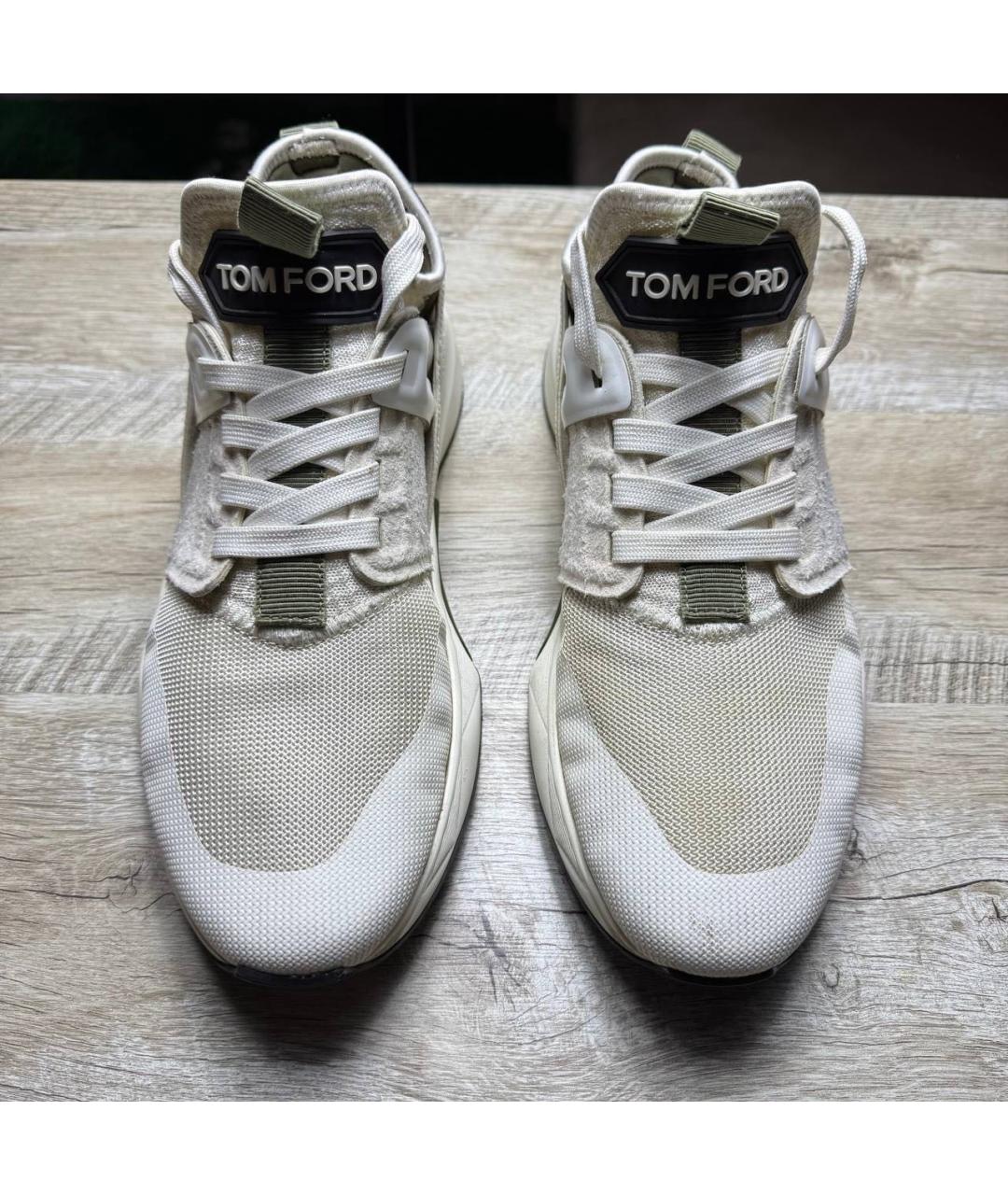 TOM FORD Бежевые текстильные низкие кроссовки / кеды, фото 2