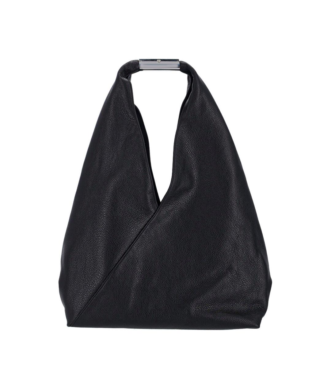 MM6 MAISON MARGIELA Черная кожаная сумка через плечо, фото 1