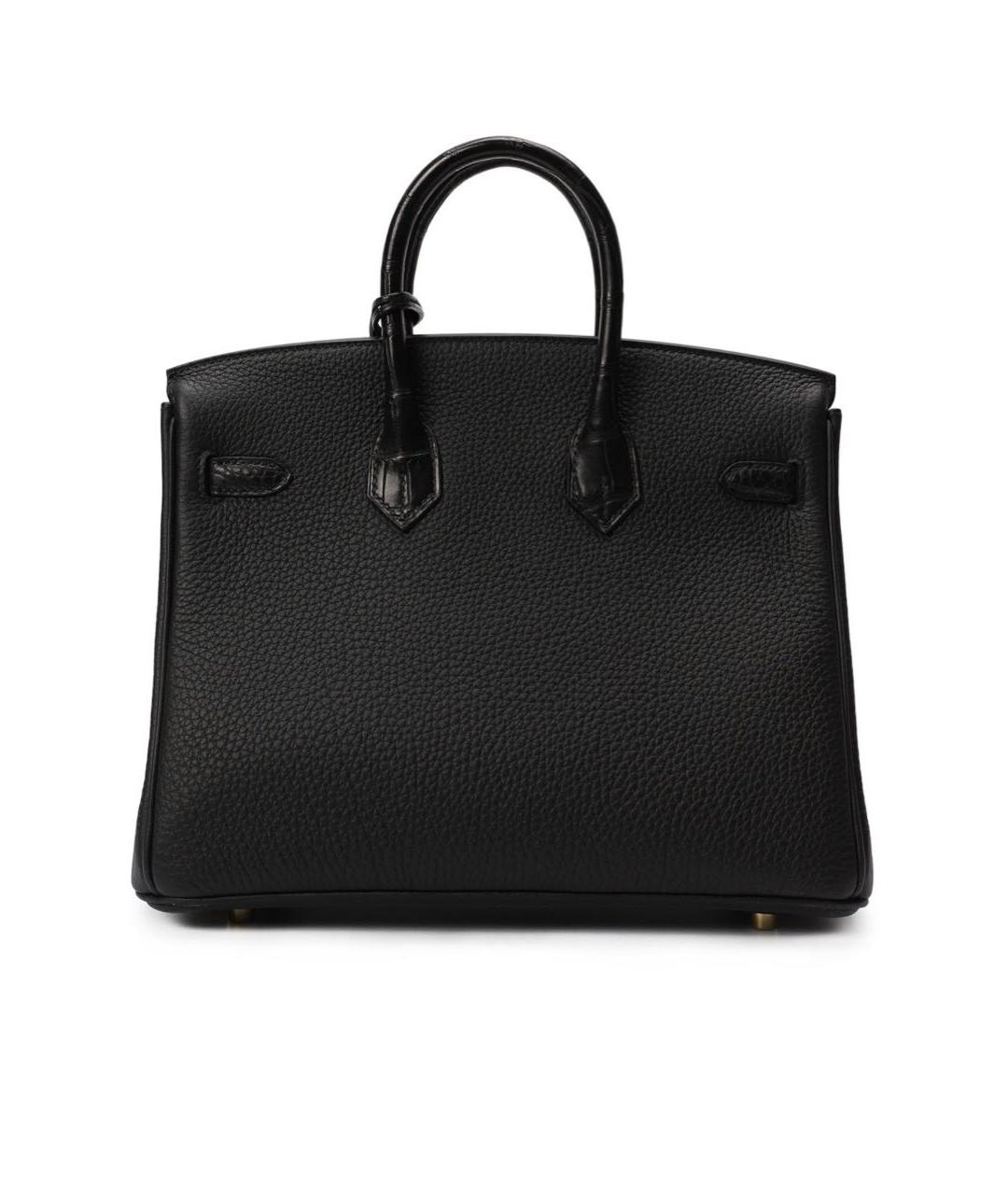 HERMES Черная кожаная сумка с короткими ручками, фото 2