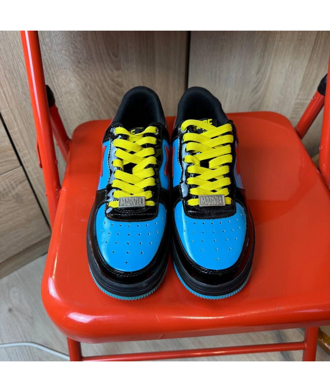 BAPE Мульти низкие кроссовки / кеды из лакированной кожи, фото 2