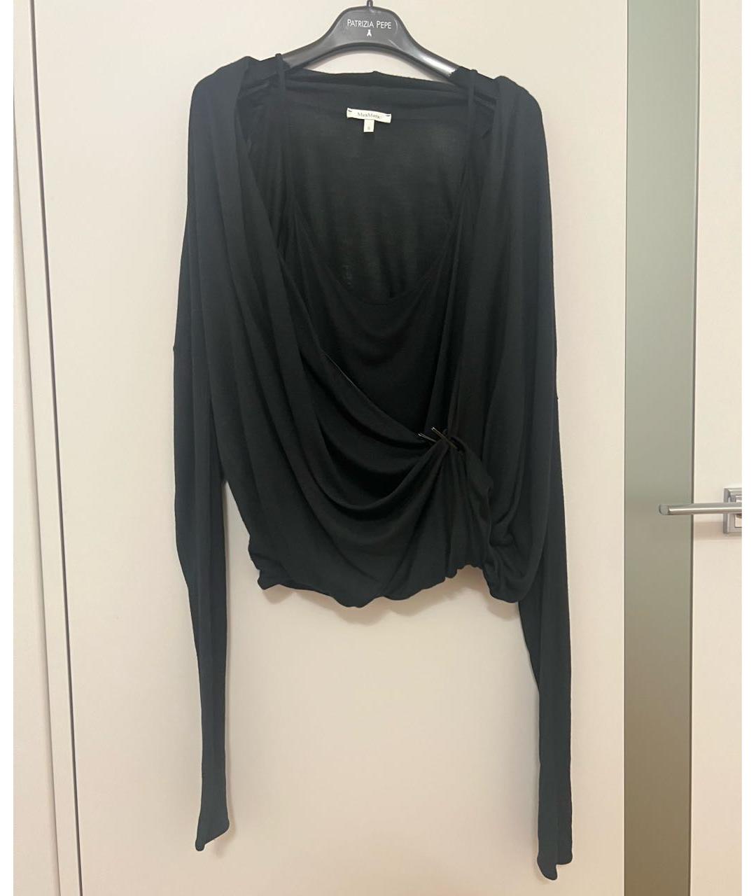 MAX MARA Черная вискозная блузы, фото 9