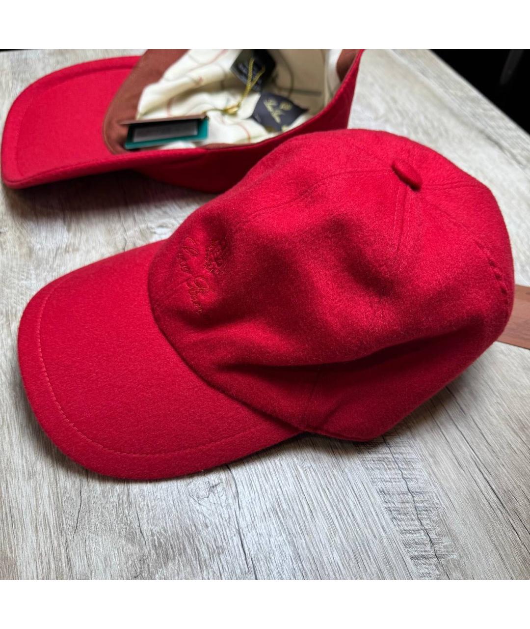 LORO PIANA Красная кашемировая кепка/бейсболка, фото 4