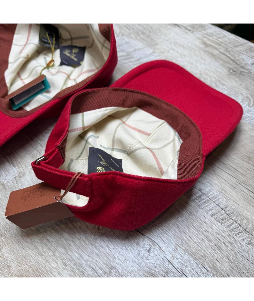 LORO PIANA Красная кашемировая кепка/бейсболка, фото 5