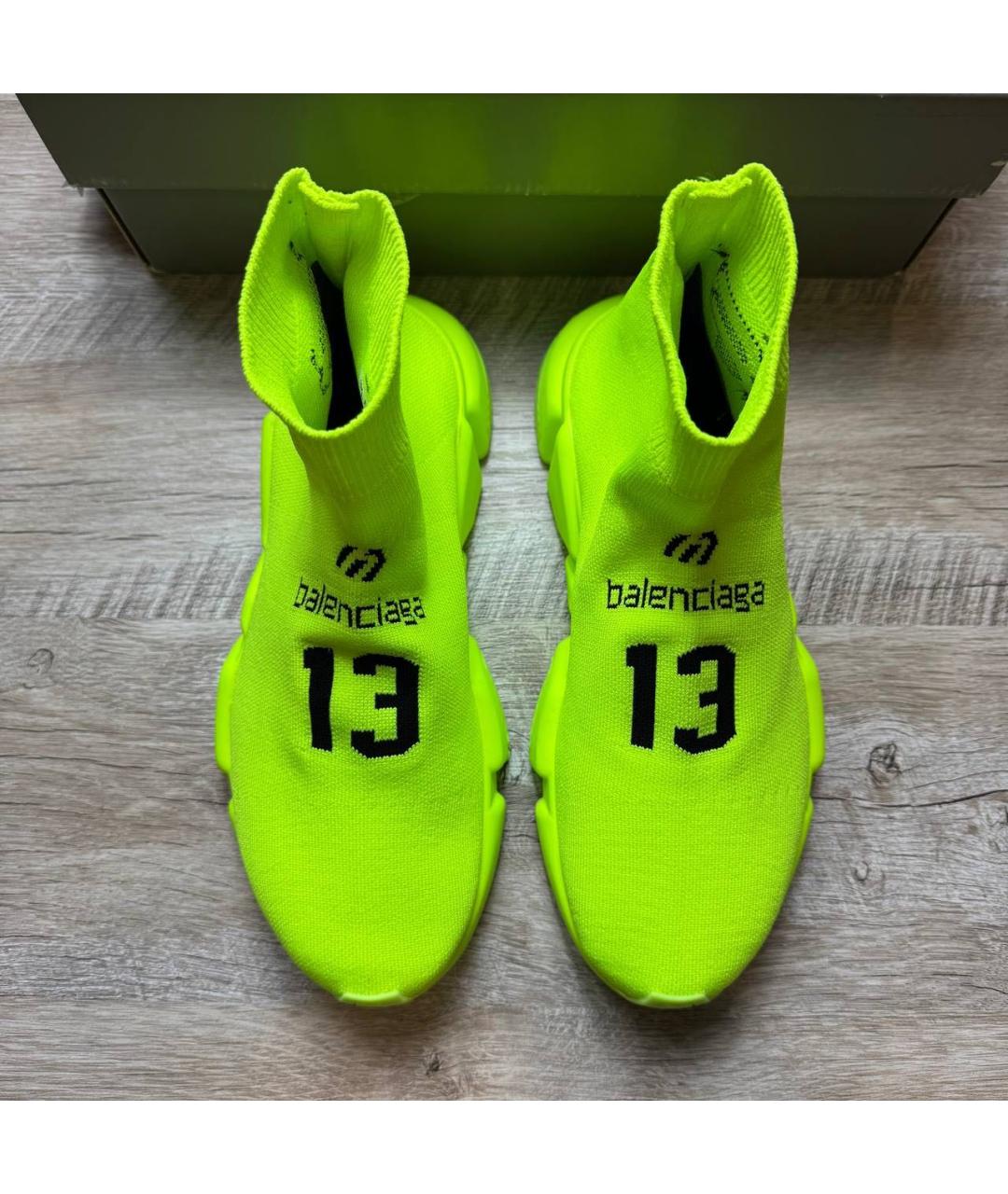 BALENCIAGA Салатовые текстильные кеды, фото 4