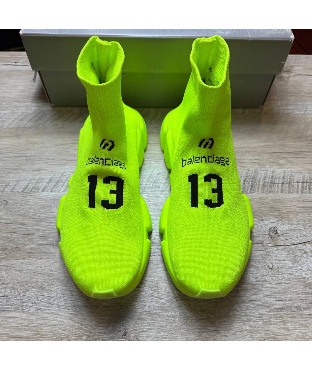 BALENCIAGA Салатовые текстильные кеды, фото 3