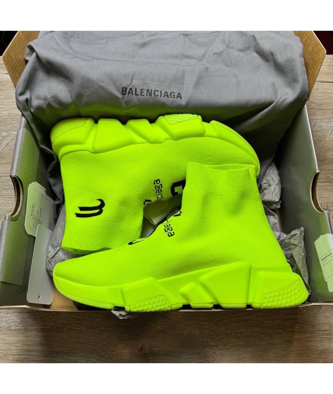 BALENCIAGA Салатовые текстильные кеды, фото 7